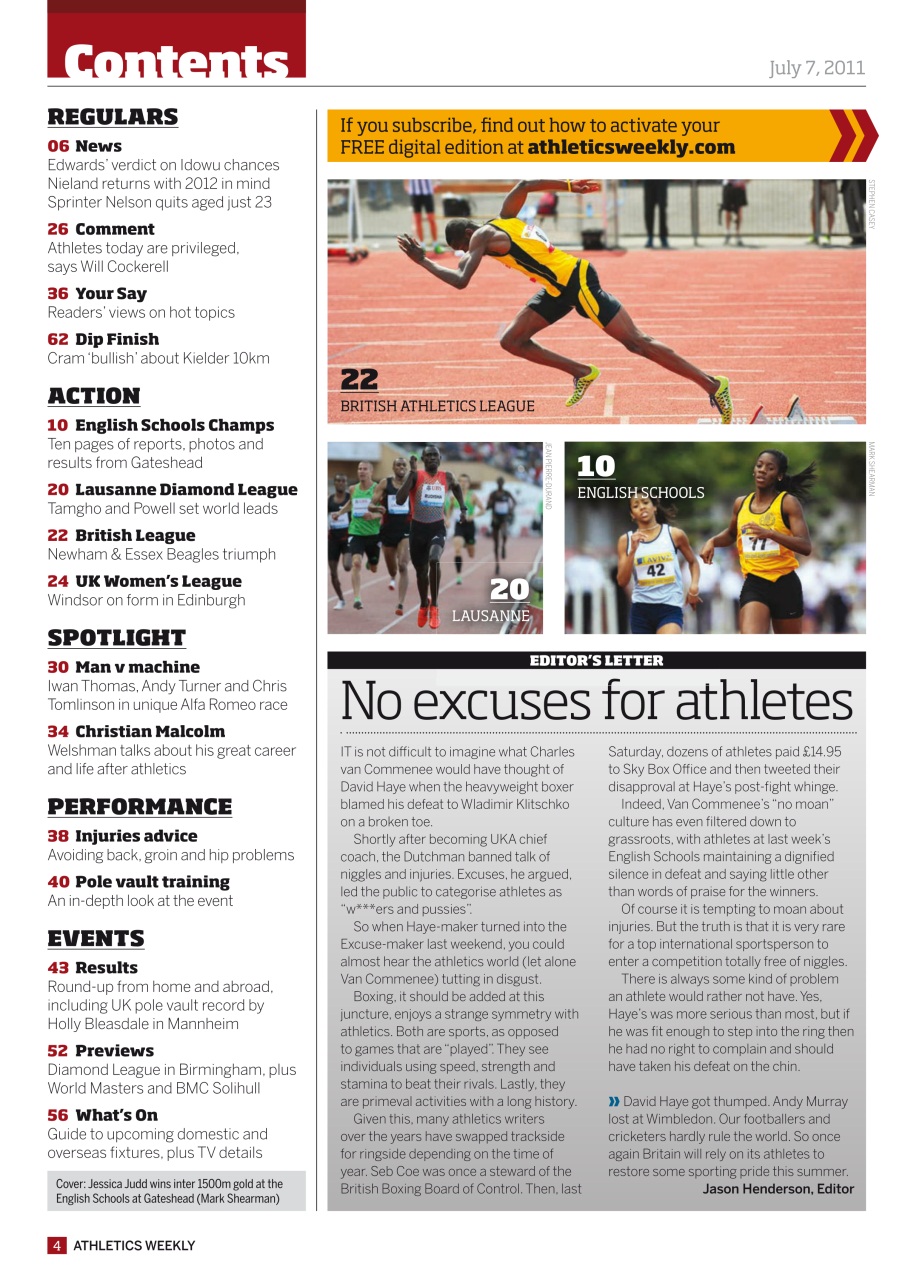 AW – Athletics Weekly Magazine Preview Pages