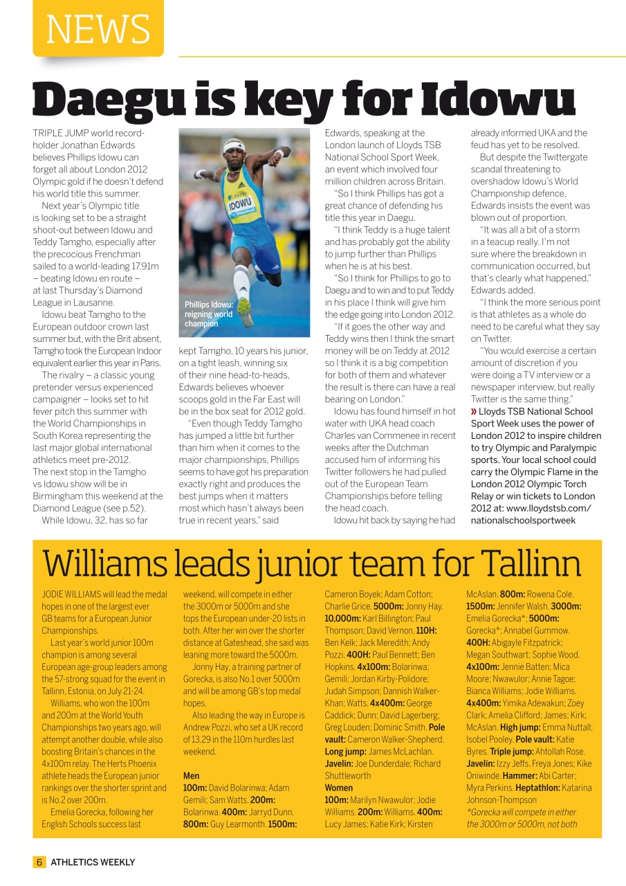 AW – Athletics Weekly Magazine Preview Pages