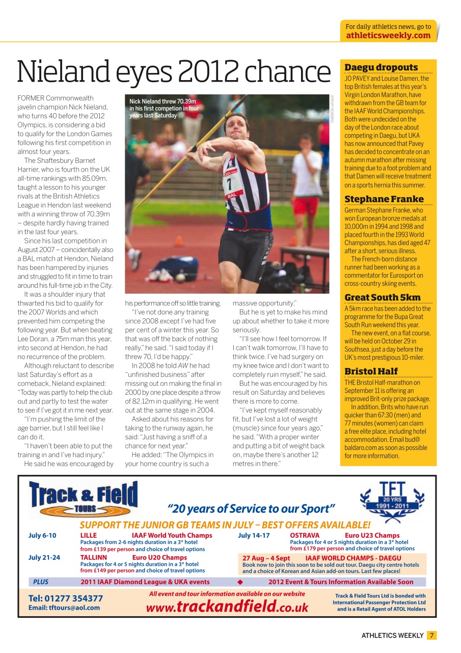AW – Athletics Weekly Magazine Preview Pages