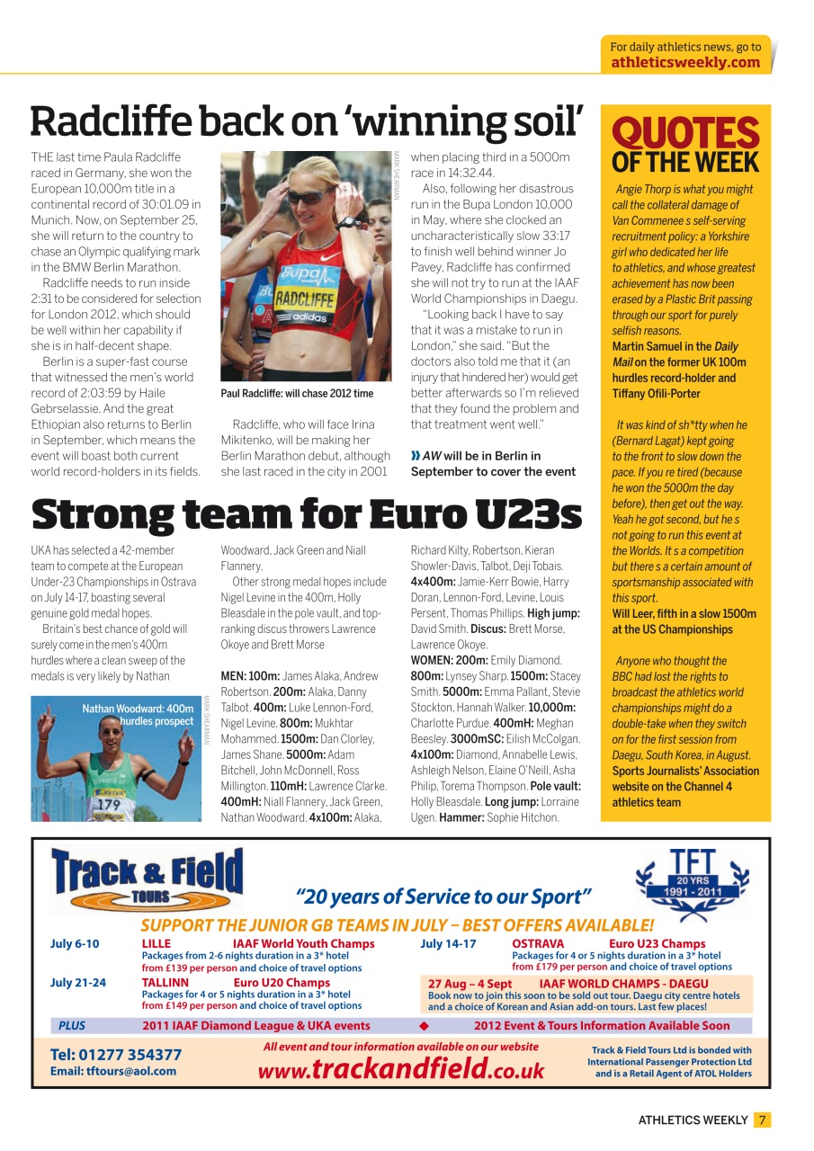 AW – Athletics Weekly Magazine Preview Pages