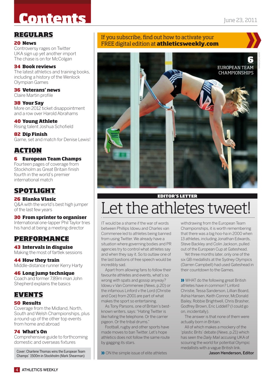 AW – Athletics Weekly Magazine Preview Pages