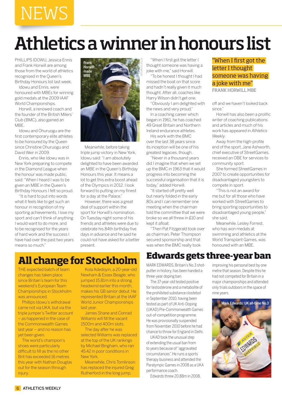 AW – Athletics Weekly Magazine Preview Pages