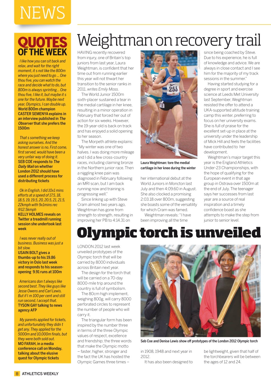 AW – Athletics Weekly Magazine Preview Pages