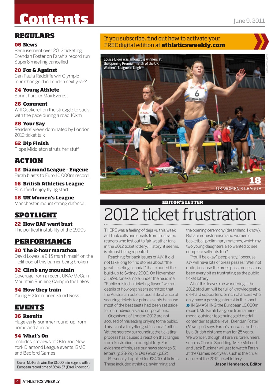 AW – Athletics Weekly Magazine Preview Pages