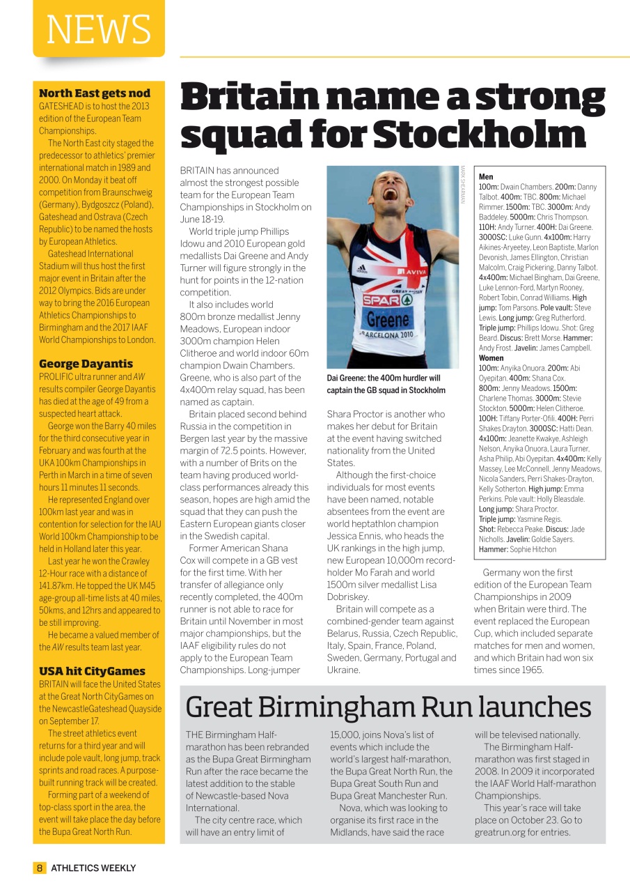 AW – Athletics Weekly Magazine Preview Pages