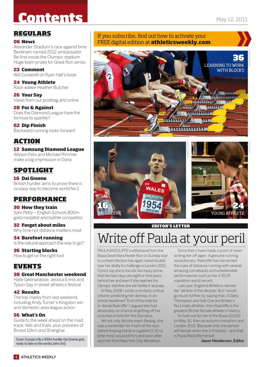 AW – Athletics Weekly Magazine Preview Pages