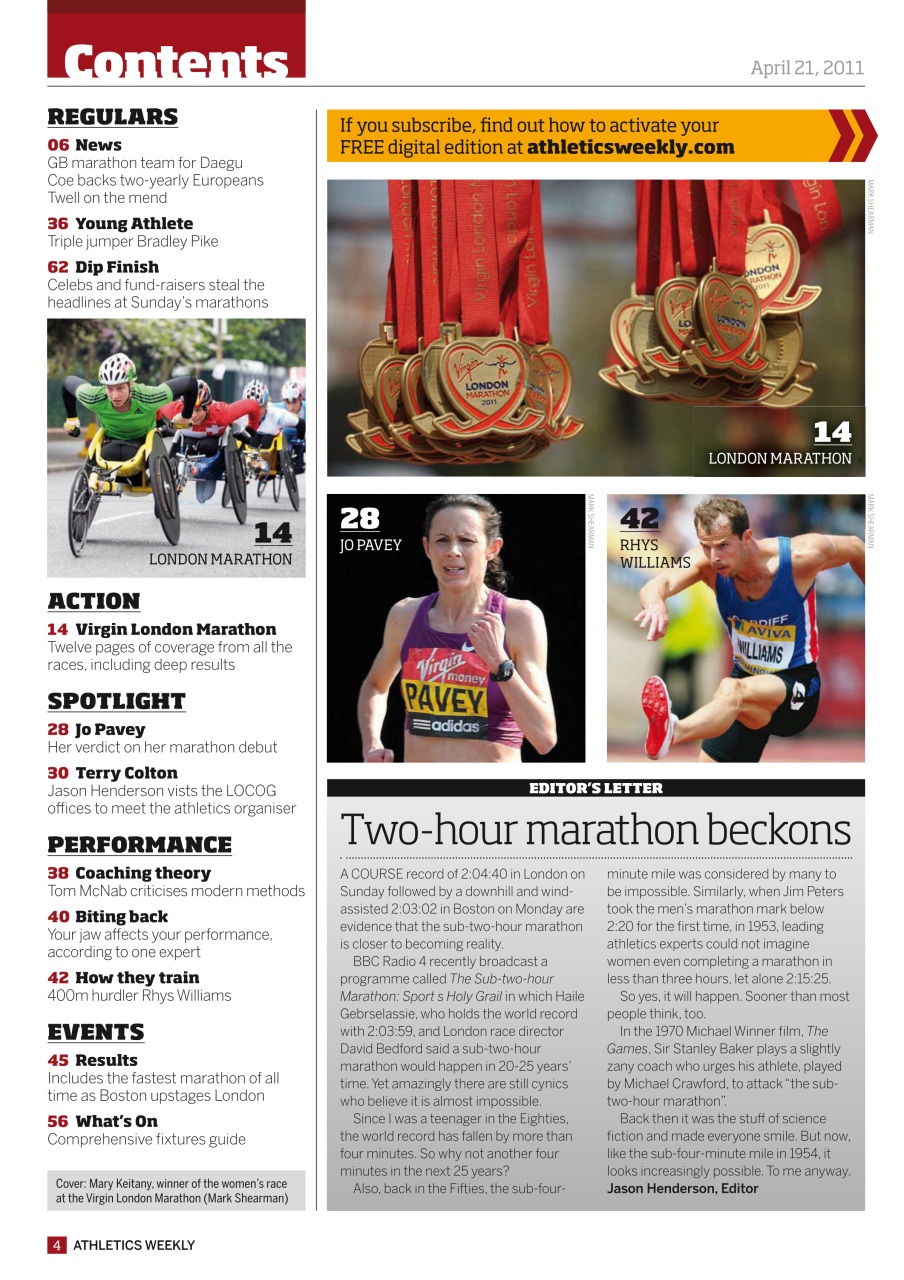 AW – Athletics Weekly Magazine Preview Pages