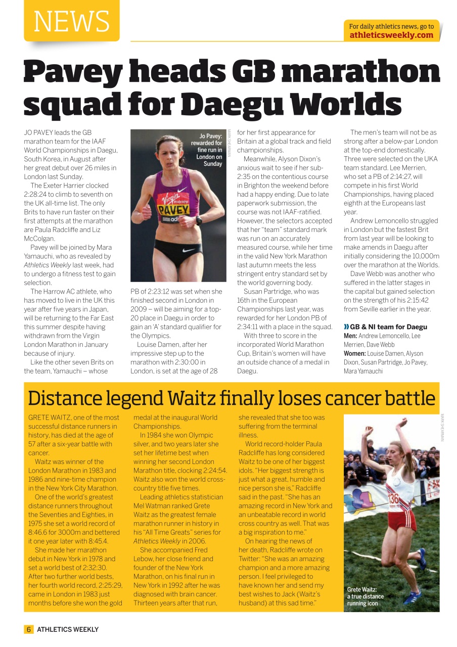 AW – Athletics Weekly Magazine Preview Pages
