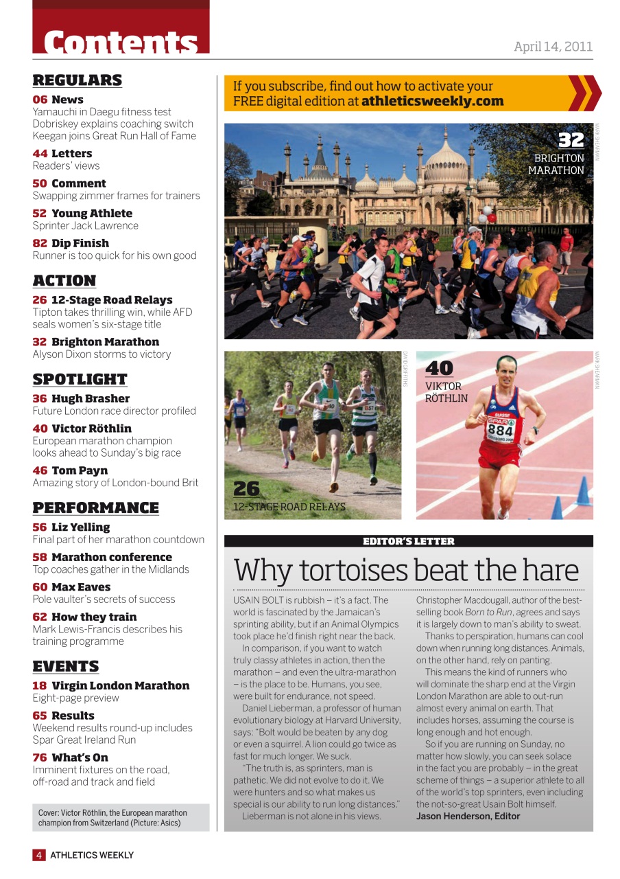 AW – Athletics Weekly Magazine Preview Pages