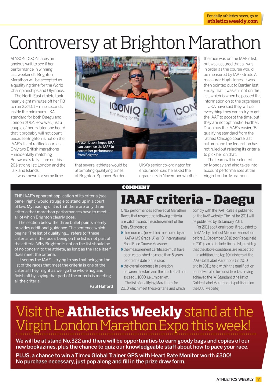 AW – Athletics Weekly Magazine Preview Pages