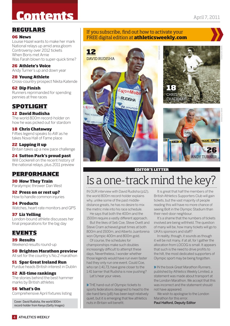AW – Athletics Weekly Magazine Preview Pages