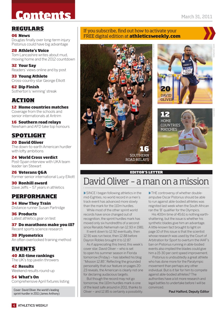 AW – Athletics Weekly Magazine Preview Pages