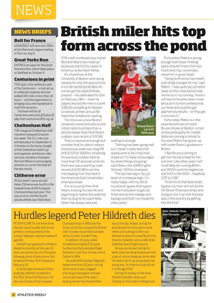 AW – Athletics Weekly Magazine Preview Pages