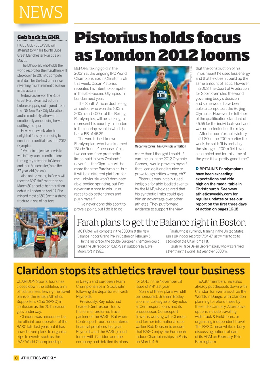 AW – Athletics Weekly Magazine Preview Pages