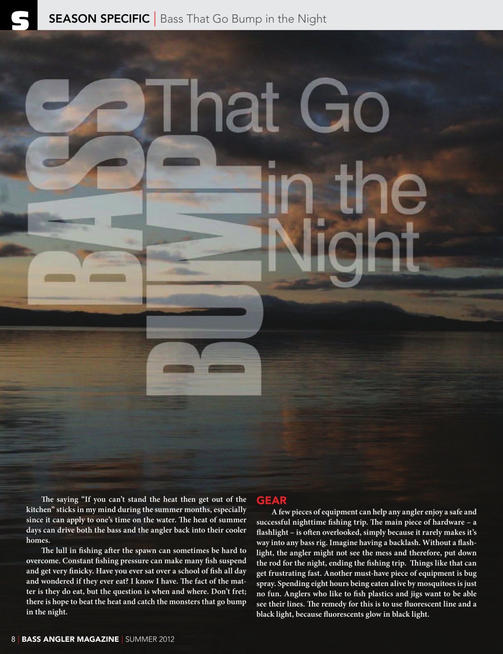 BASS ANGLER MAGAZINE Preview Pages