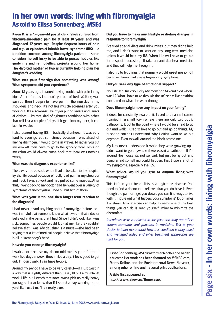 Fibromyalgia Magazine Preview Pages