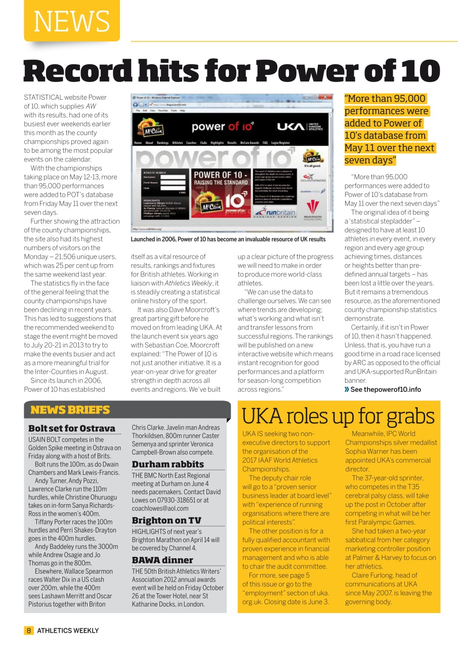 AW – Athletics Weekly Magazine Preview Pages