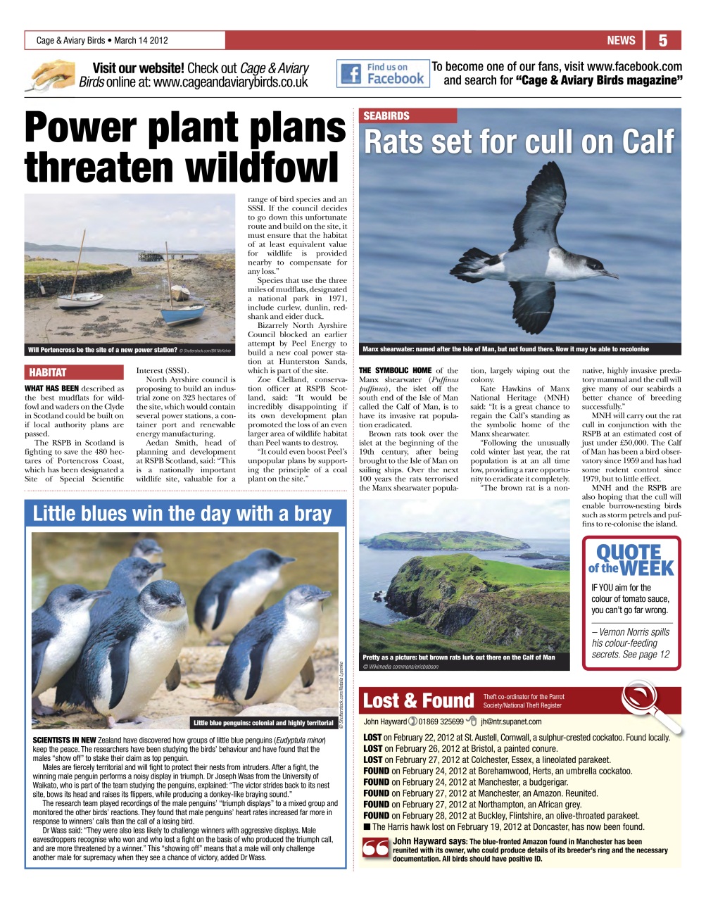 Cage & Aviary Birds Preview Pages