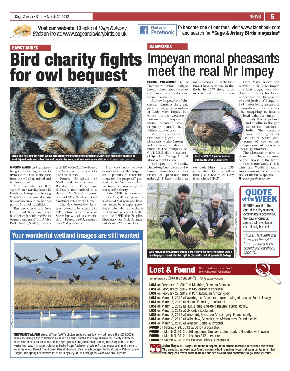 Cage & Aviary Birds Preview Pages