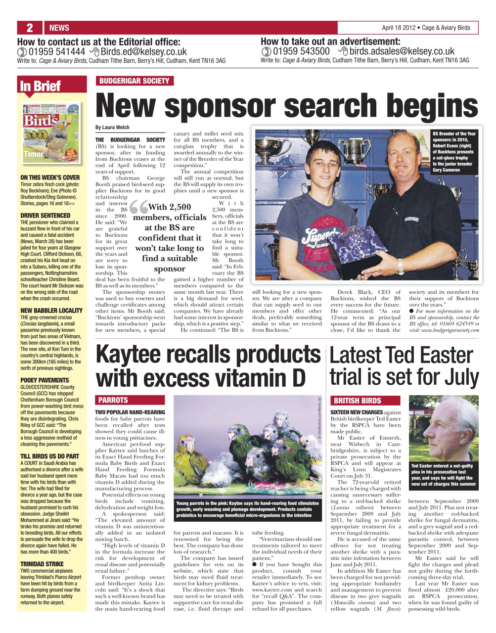 Cage & Aviary Birds Preview Pages