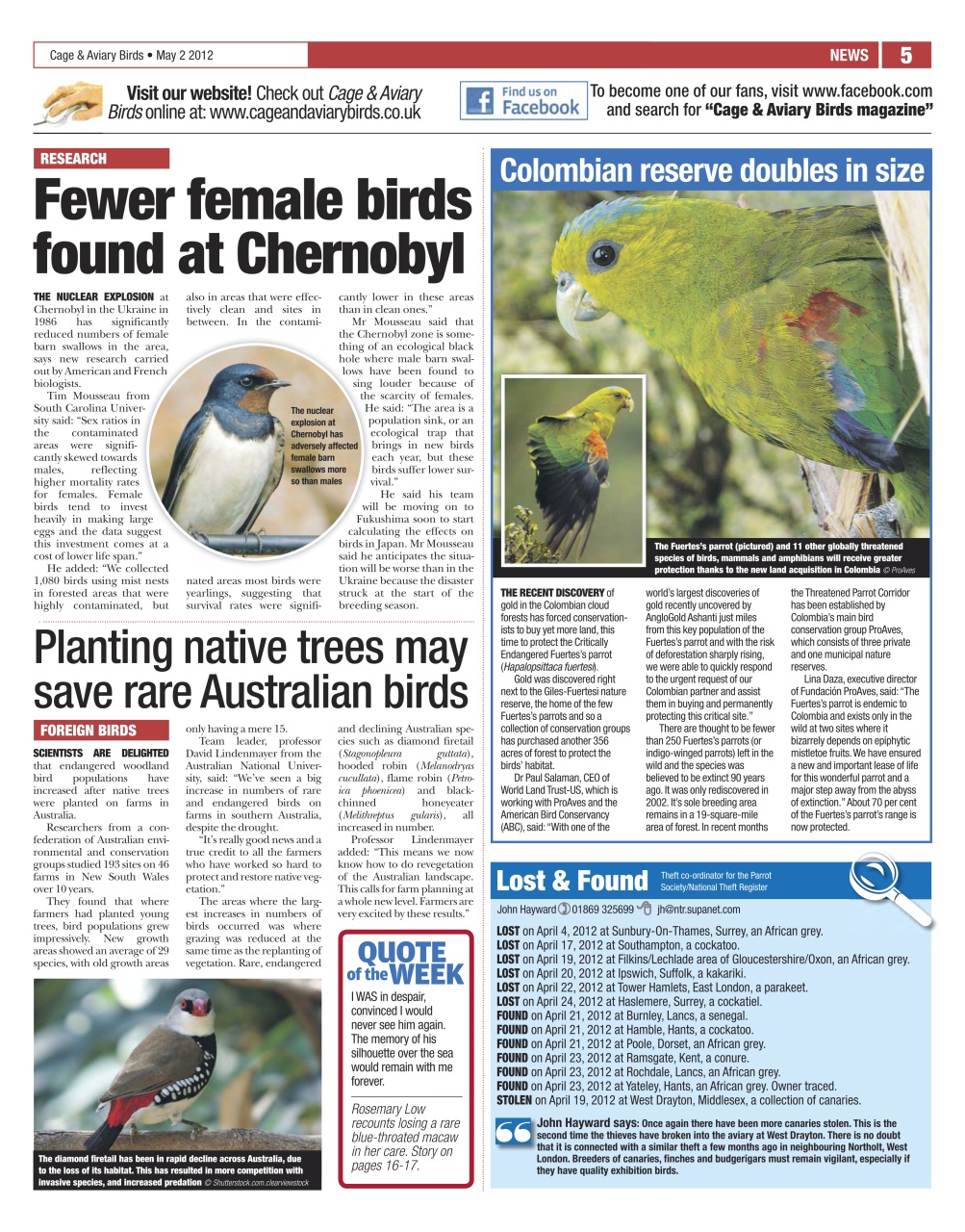 Cage & Aviary Birds Preview Pages