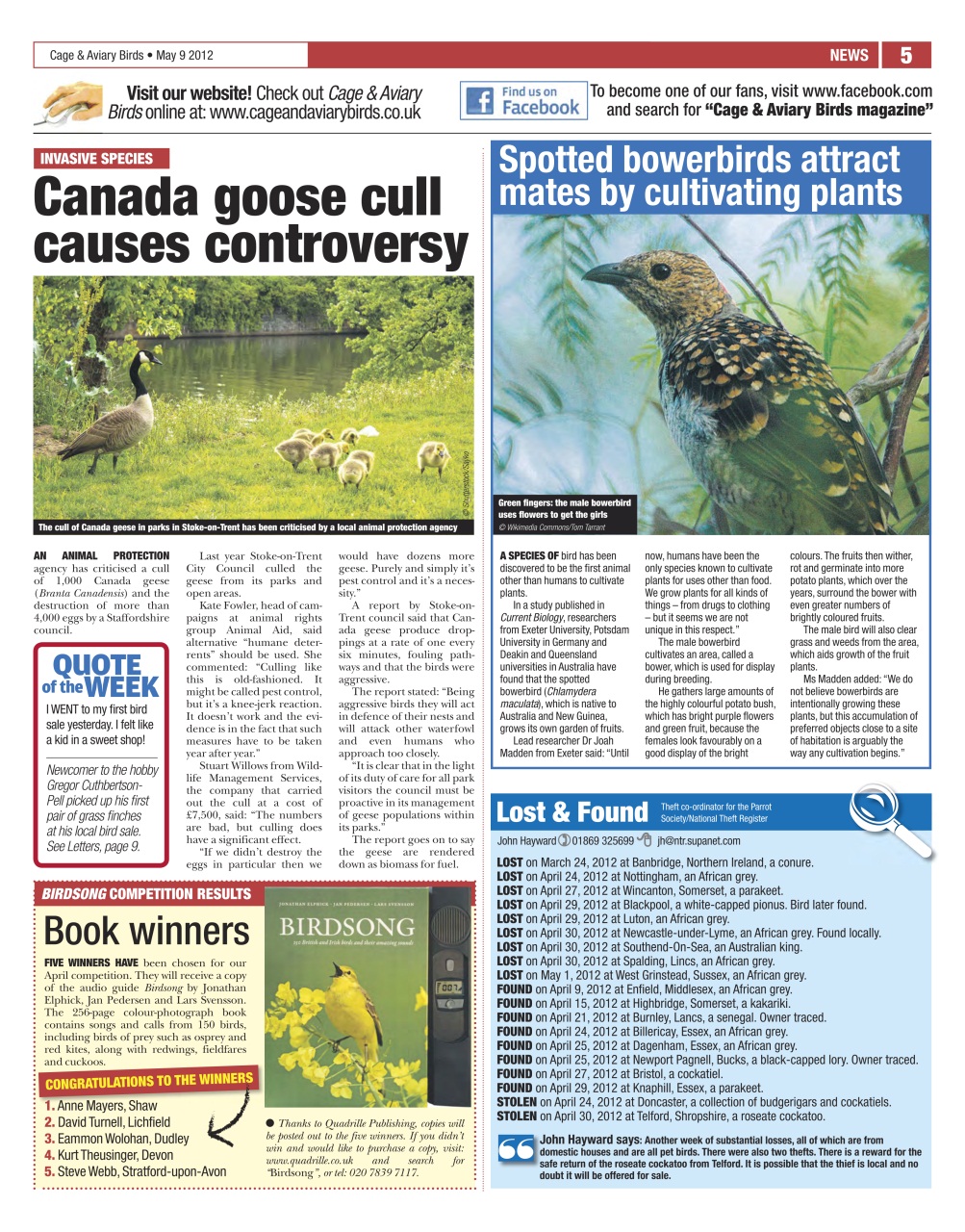 Cage & Aviary Birds Preview Pages