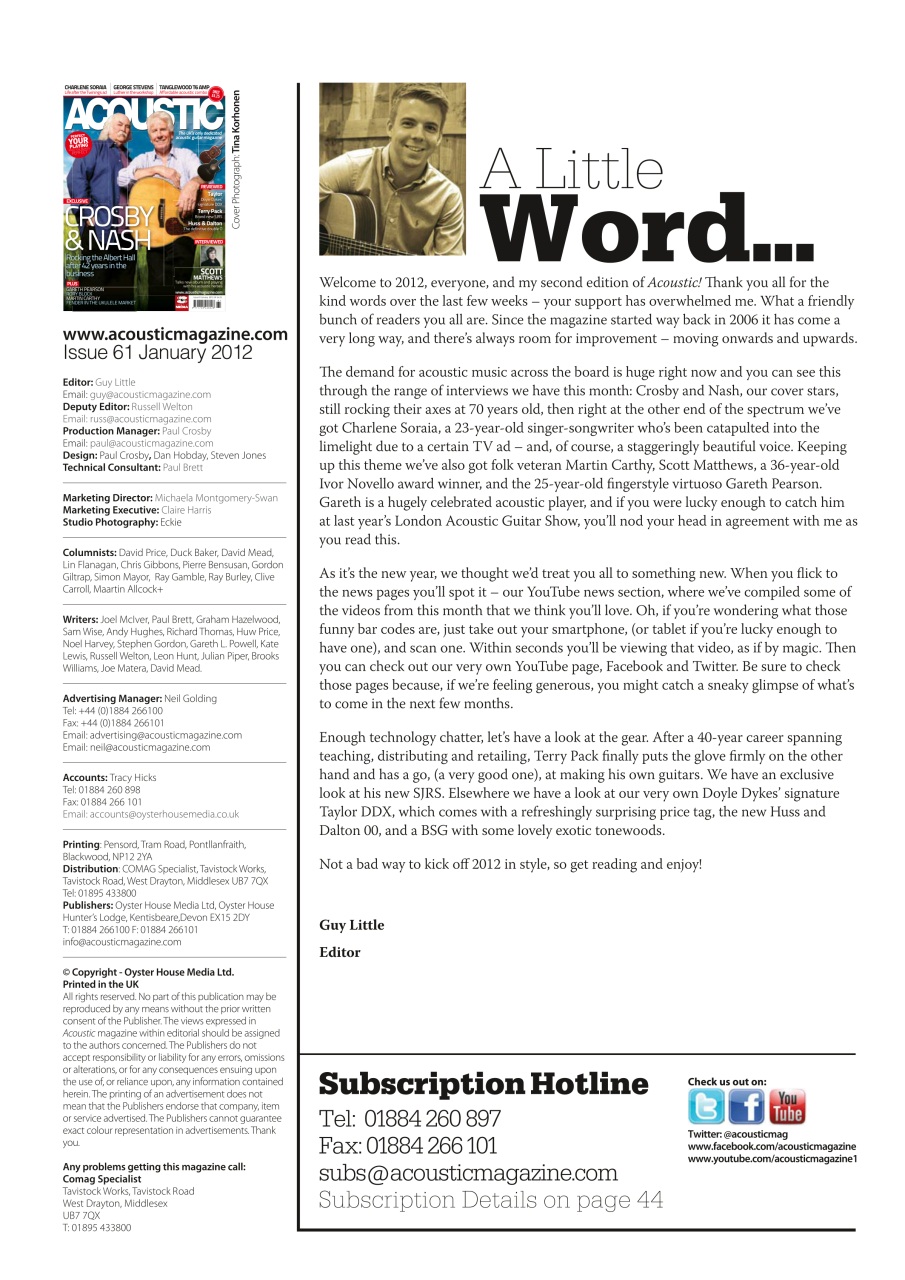 Acoustic Preview Pages