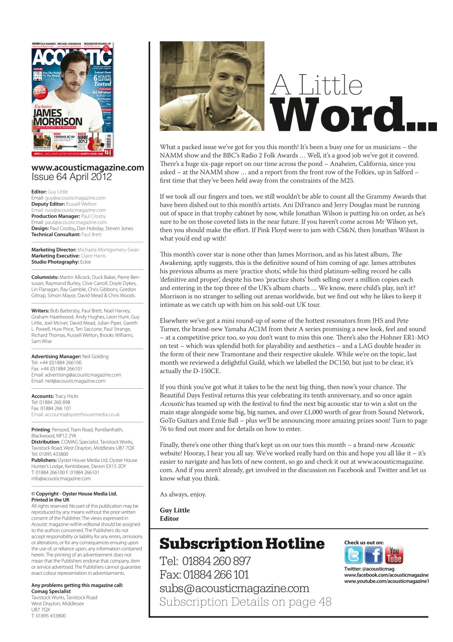 Acoustic Preview Pages