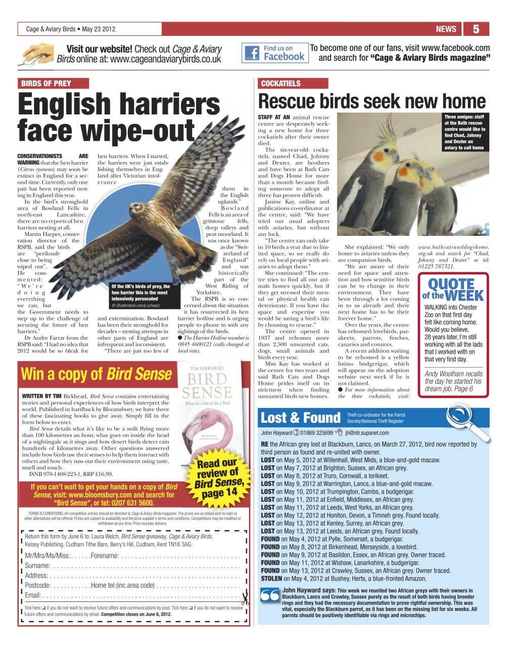 Cage & Aviary Birds Preview Pages