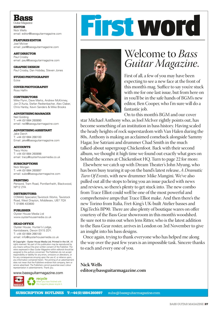 Bass Player UK Preview Pages