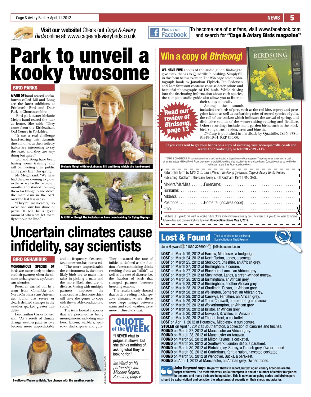 Cage & Aviary Birds Preview Pages