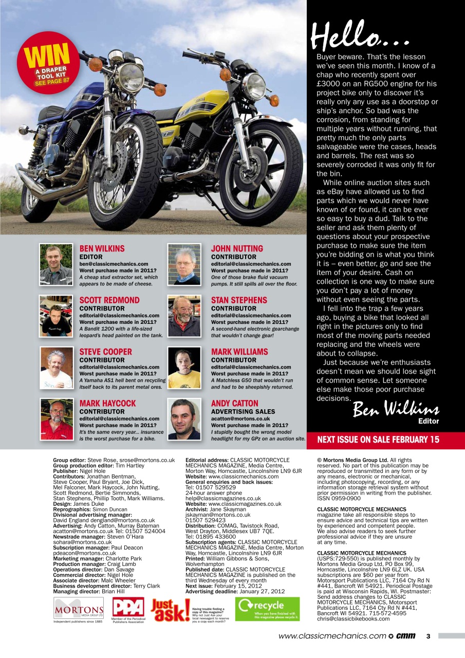 Classic Motorcycle Mechanics Preview Pages