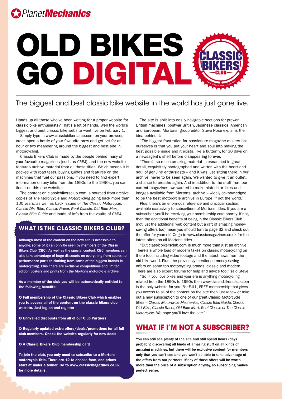 Classic Motorcycle Mechanics Preview Pages