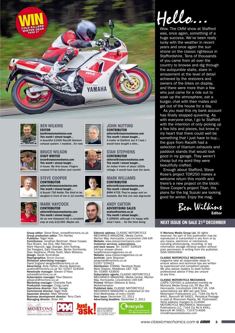 Classic Motorcycle Mechanics Preview Pages