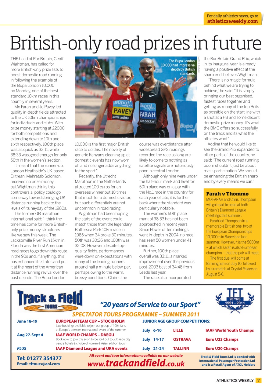 AW – Athletics Weekly Magazine Preview Pages