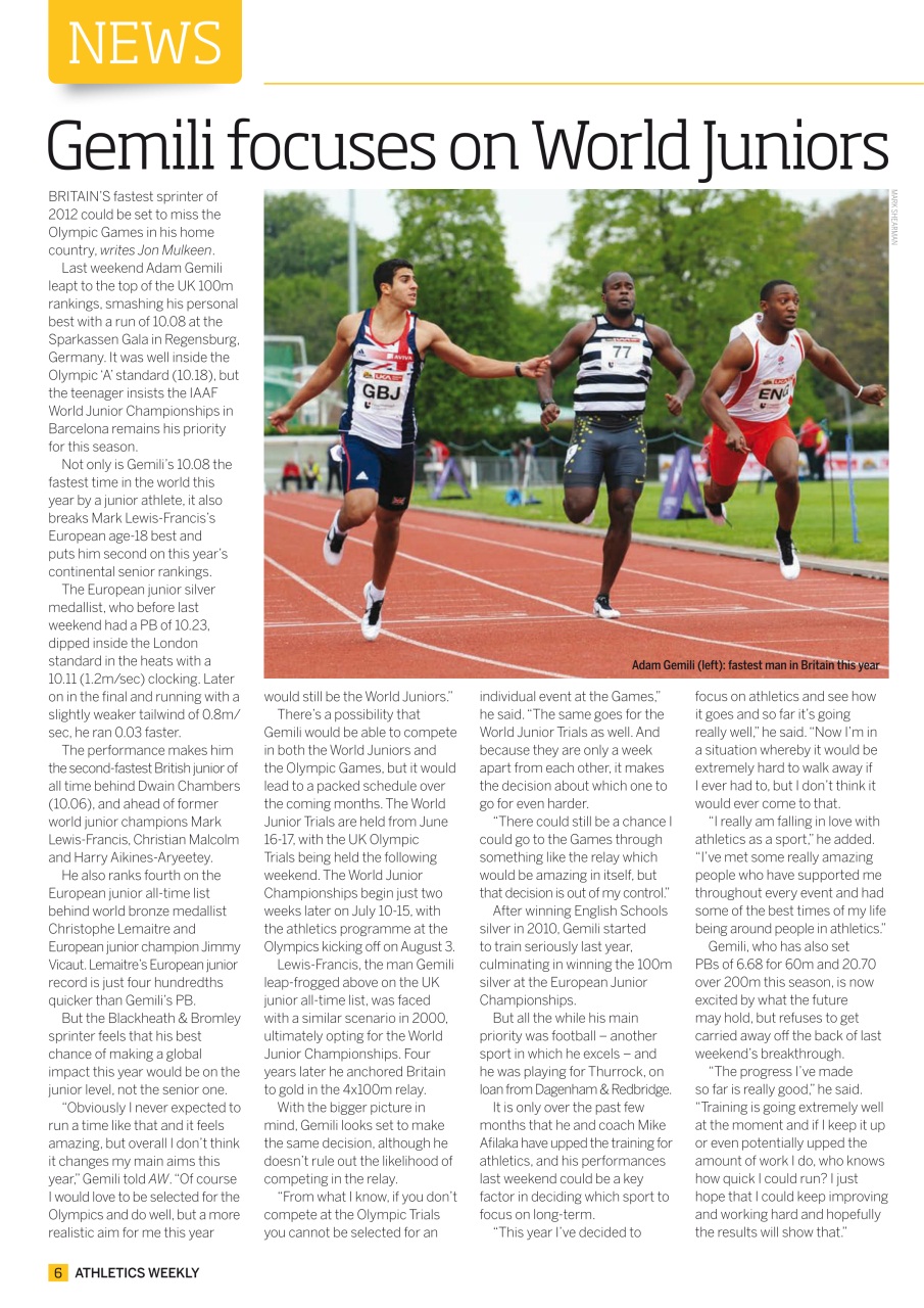AW – Athletics Weekly Magazine Preview Pages