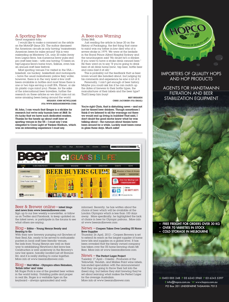 Beer and Brewer Preview Pages