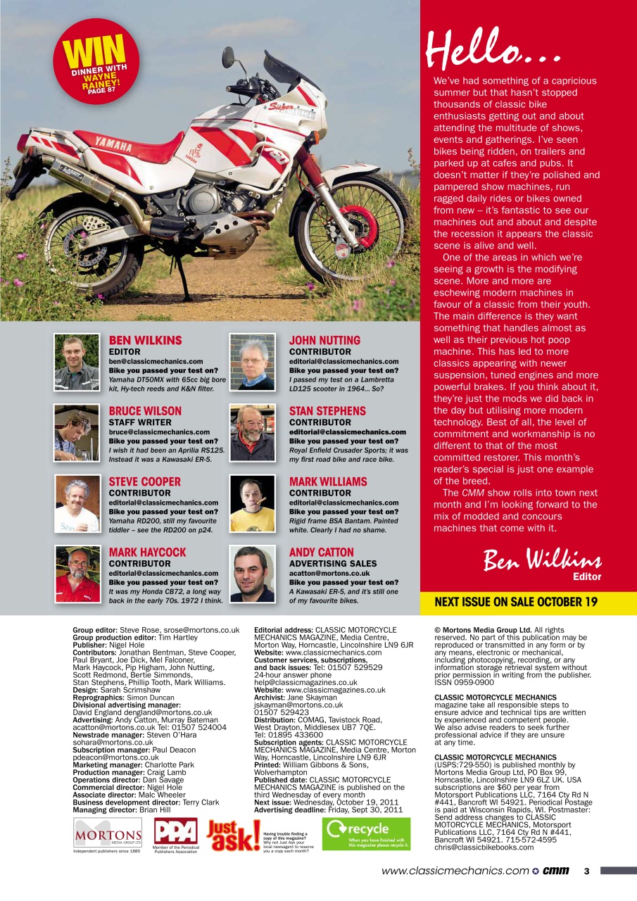 Classic Motorcycle Mechanics Preview Pages