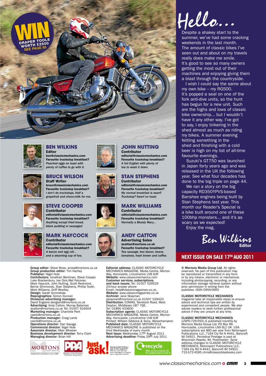 Classic Motorcycle Mechanics Preview Pages