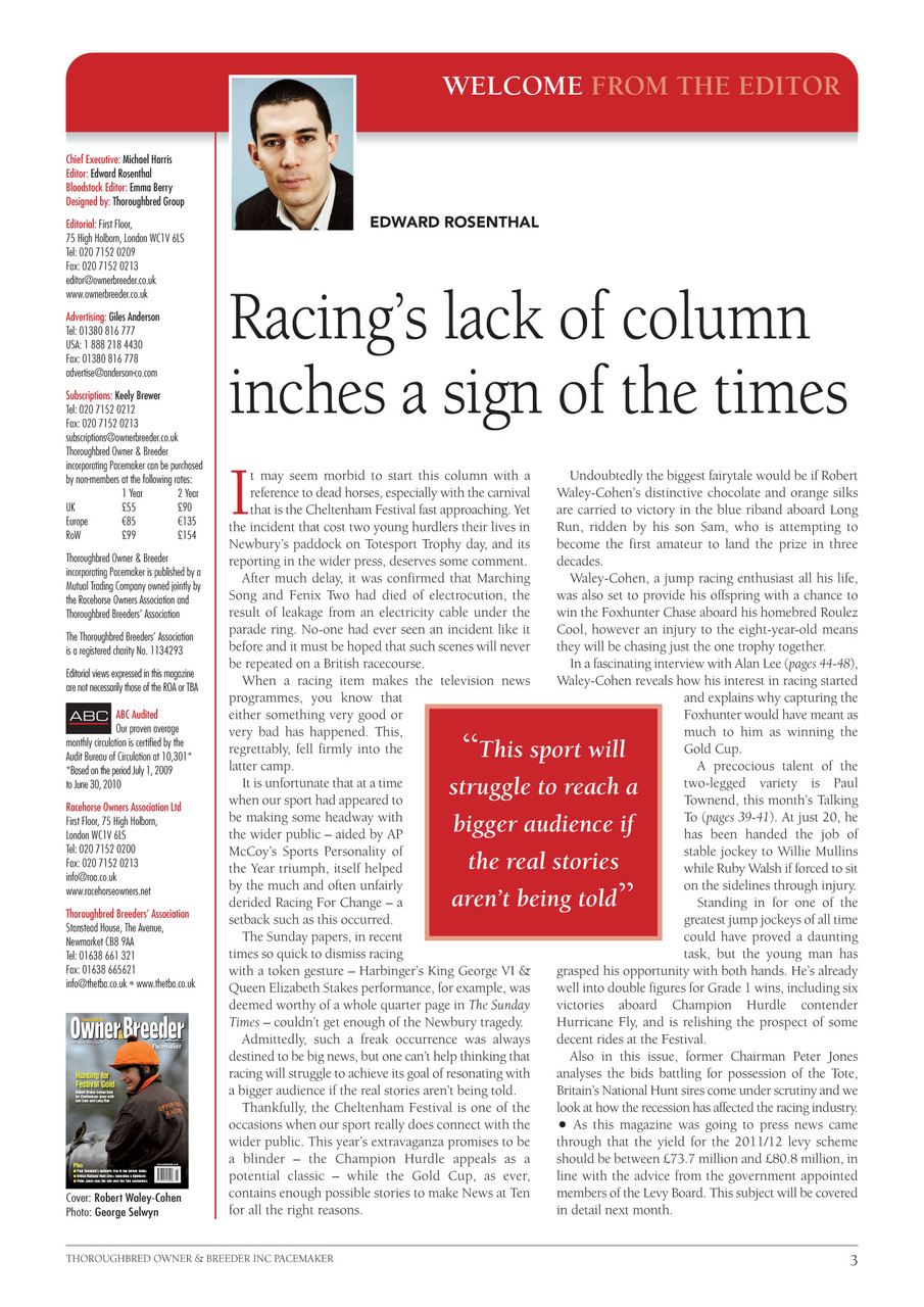 The Owner Breeder Preview Pages