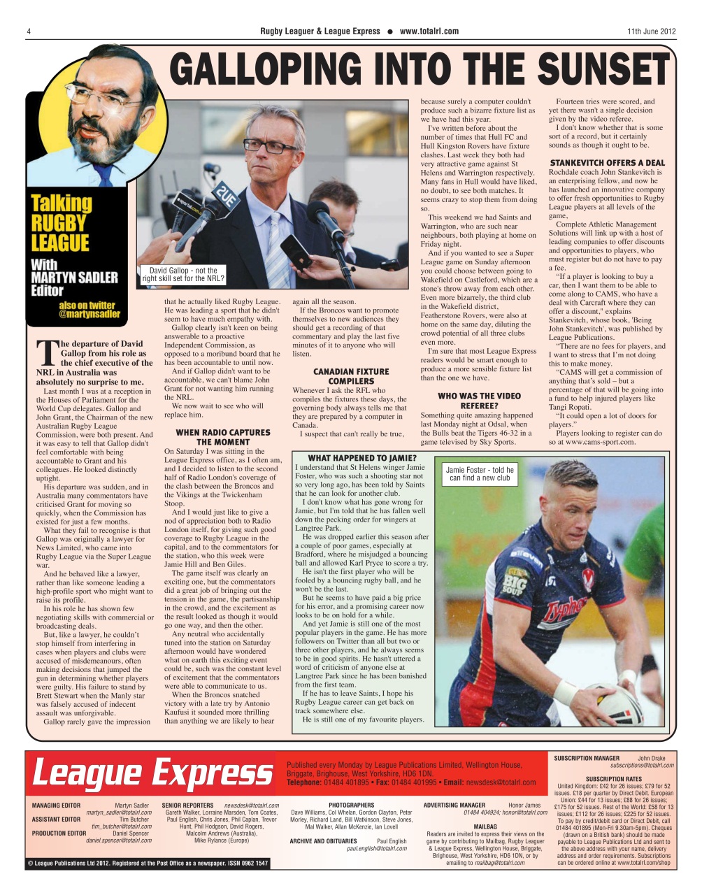 League Express Preview Pages