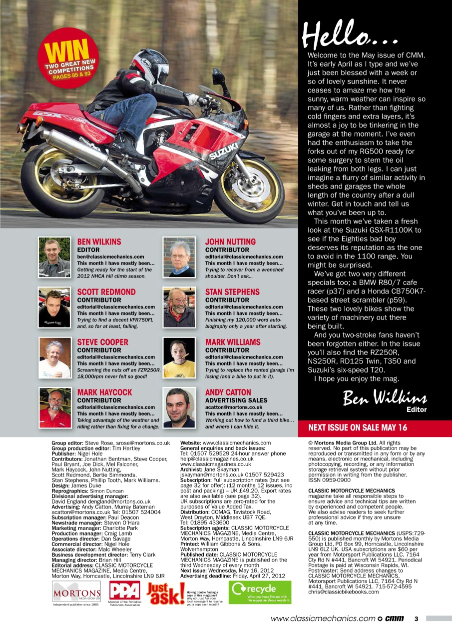 Classic Motorcycle Mechanics Preview Pages
