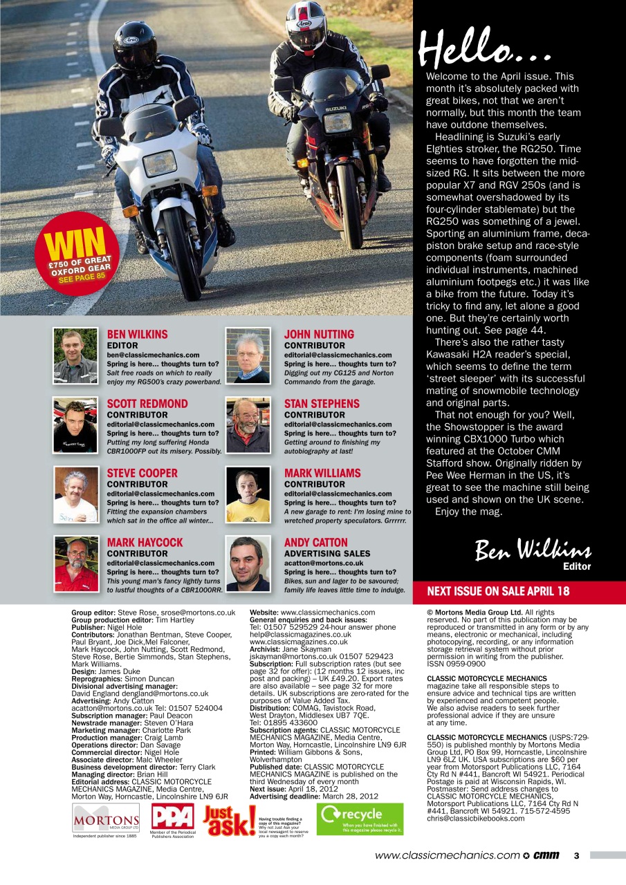 Classic Motorcycle Mechanics Preview Pages