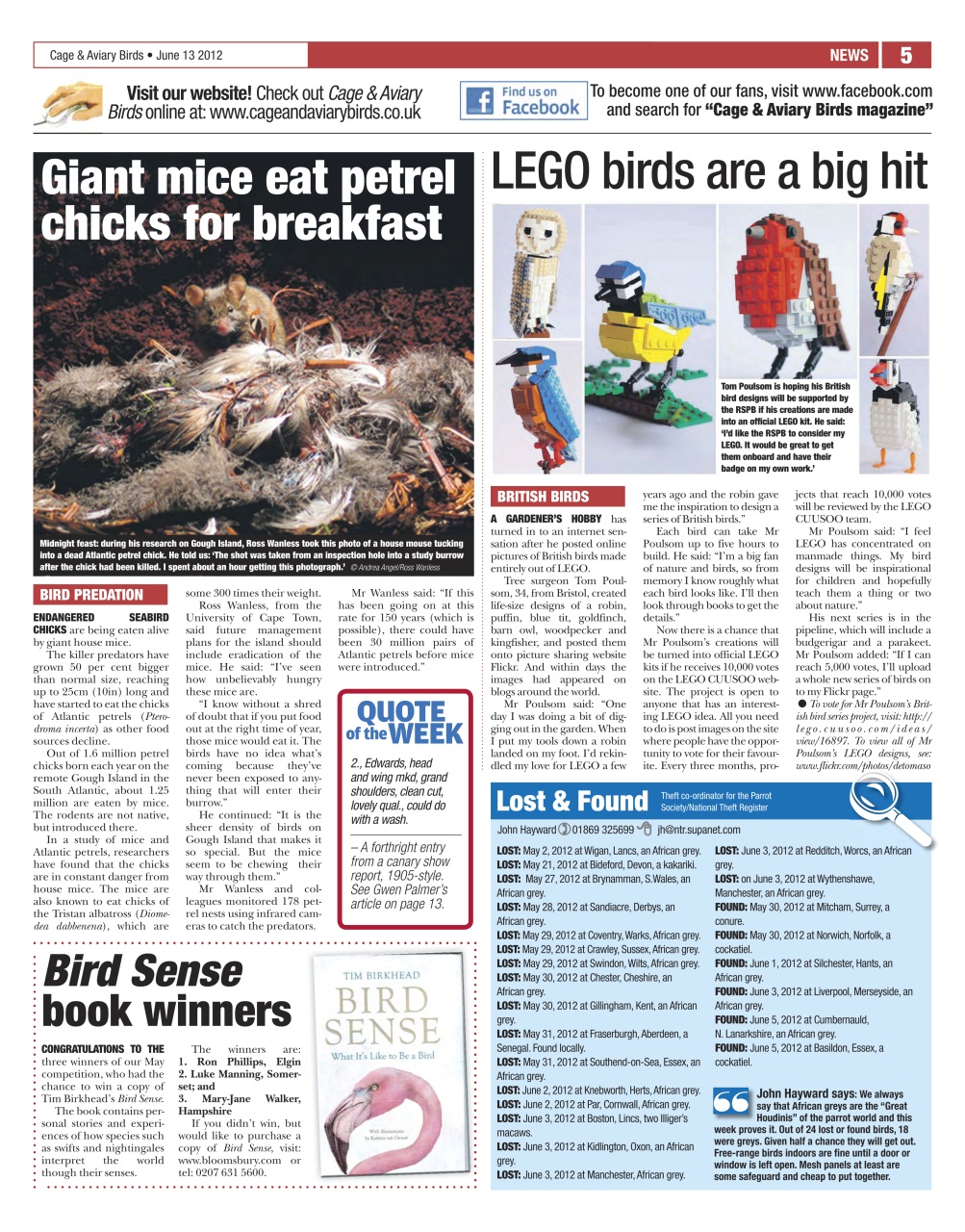 Cage & Aviary Birds Preview Pages