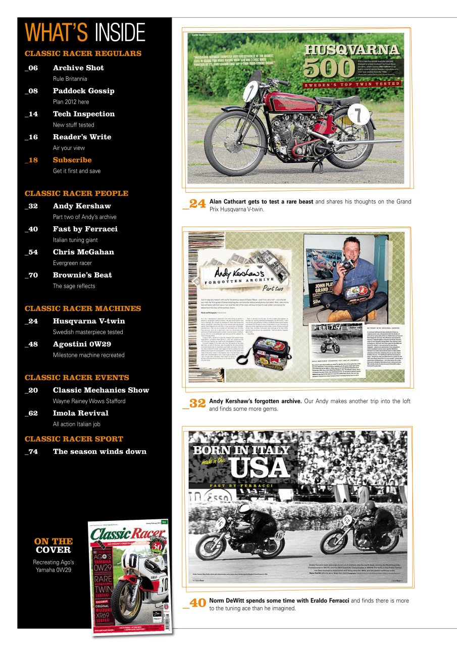 Classic Racer Preview Pages