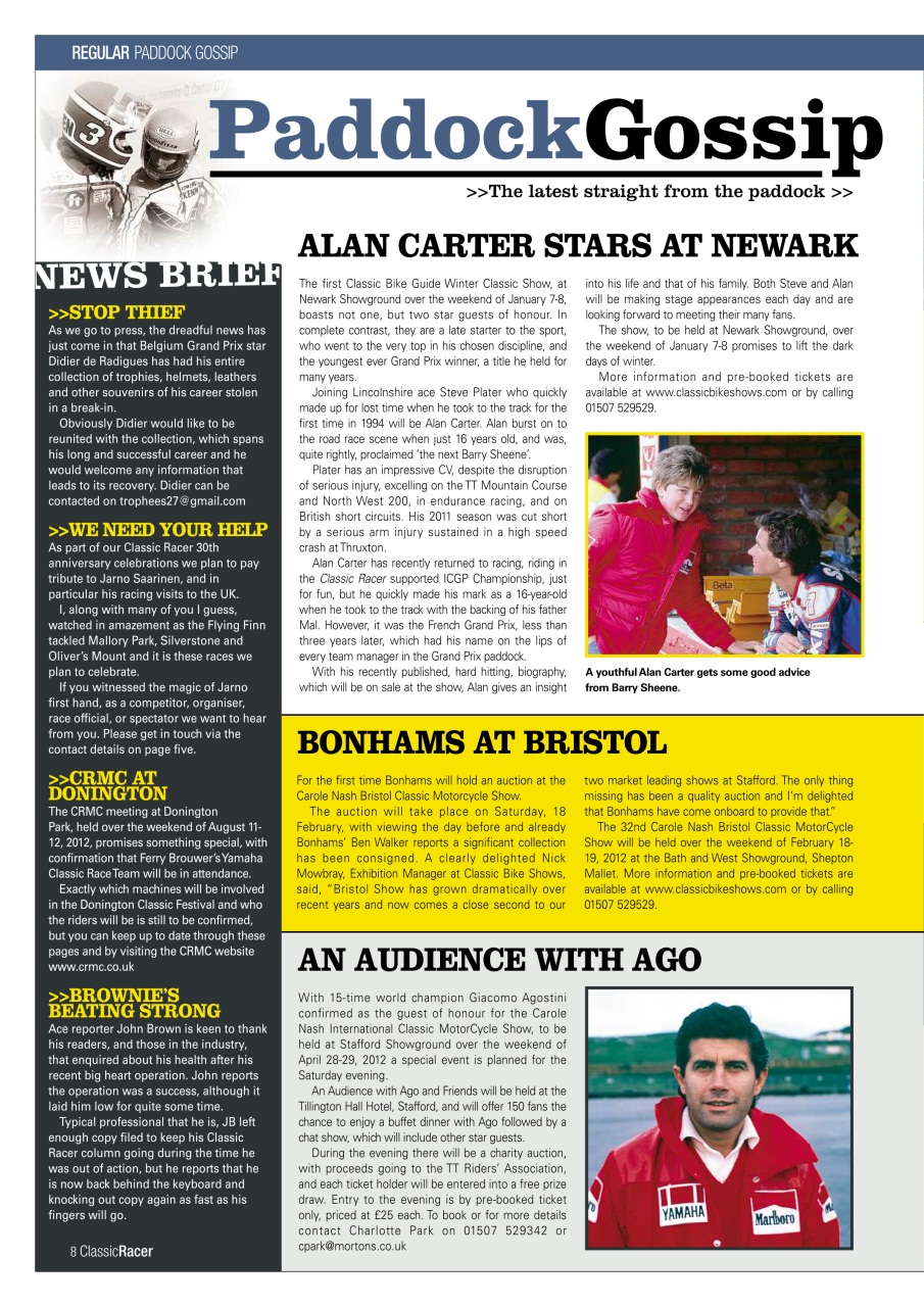 Classic Racer Preview Pages