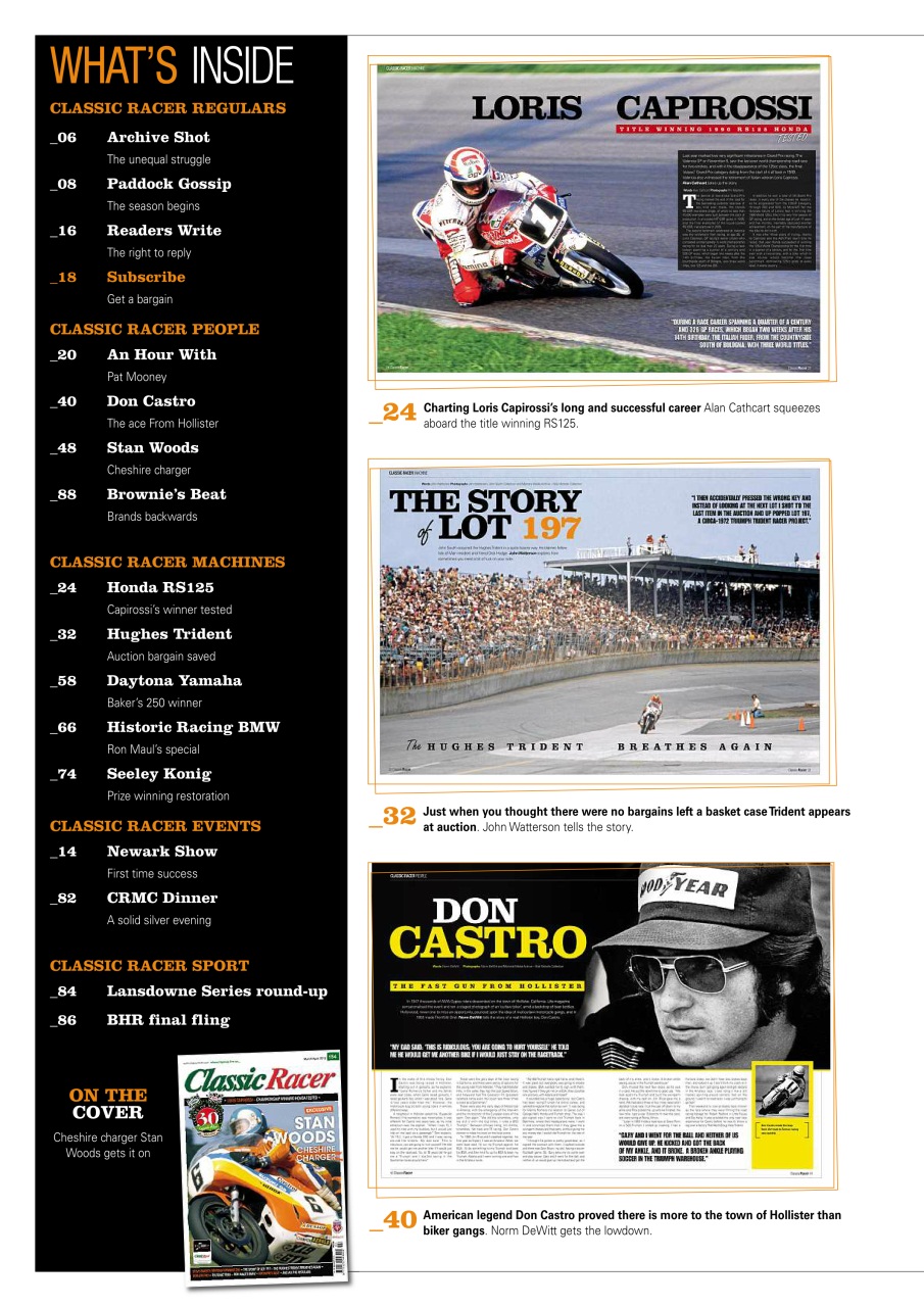 Classic Racer Preview Pages