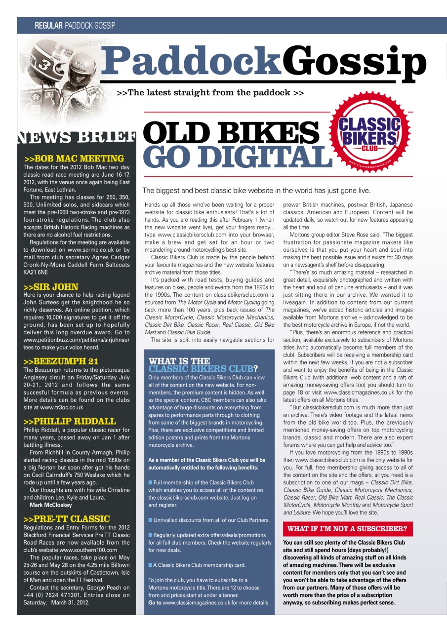 Classic Racer Preview Pages