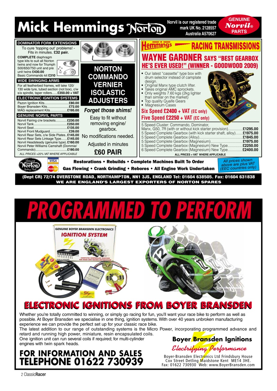 Classic Racer Preview Pages