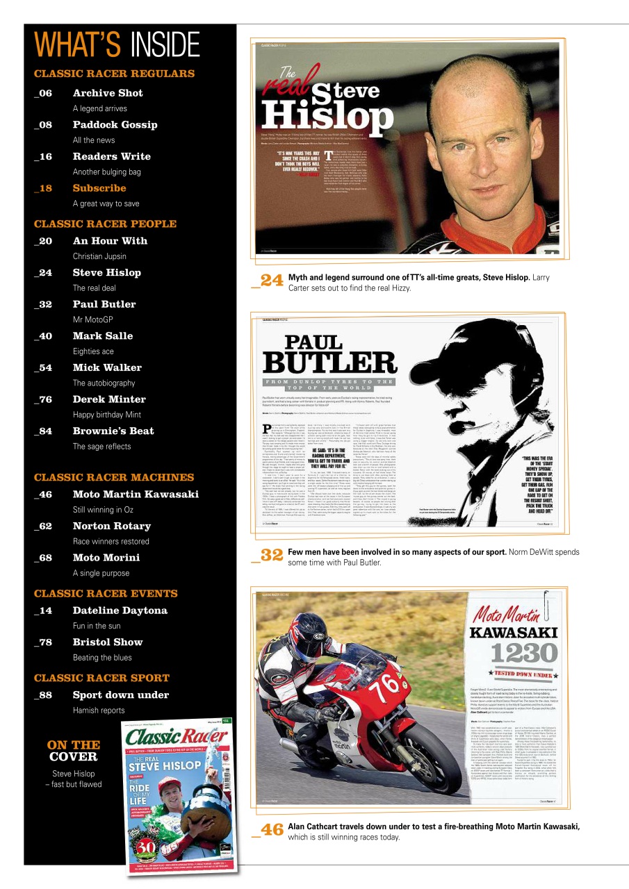 Classic Racer Preview Pages